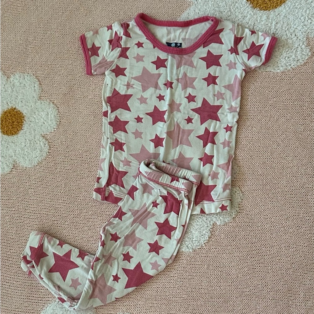 Starry Pink Kickee Pants Pajamas